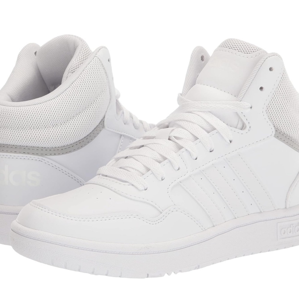 NIB Adidas Child Hoops sz 3.5 Mid Basketball Shoe White